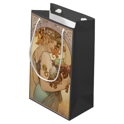 Art Nouveau Woman Mucha Beauful Klein Cadeauzakje (Achterkant Gekanteld)