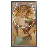 Art Nouveau Woman Mucha Beauful Klein Cadeauzakje (Achterkant)
