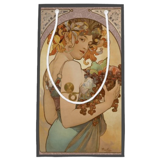 Art Nouveau Woman Mucha Beauful Klein Cadeauzakje (Voorkant)