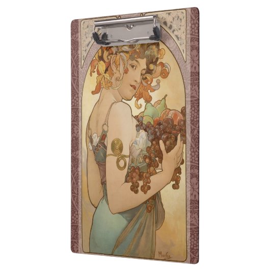 Art Nouveau Woman Mucha Beauful Klembord (Links)