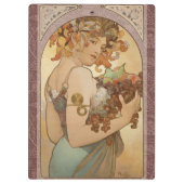 Art Nouveau Woman Mucha Beauful Klembord (Achterkant)