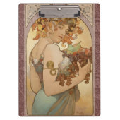 Art Nouveau Woman Mucha Beauful Klembord (Voorkant)