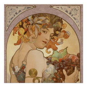 Art Nouveau Woman Mucha Beauful Poster