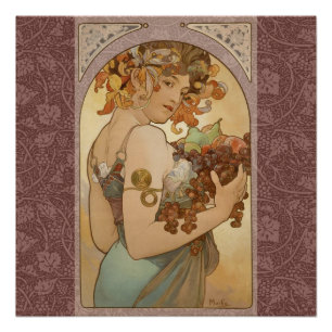 Art Nouveau Woman Mucha Beauful Poster