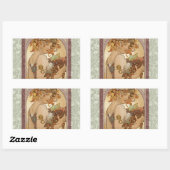 Art Nouveau Woman Mucha Beauful Rechthoekige Sticker (Vel)