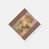 Art Nouveau Woman Mucha Beauful Servetten (Hoek)