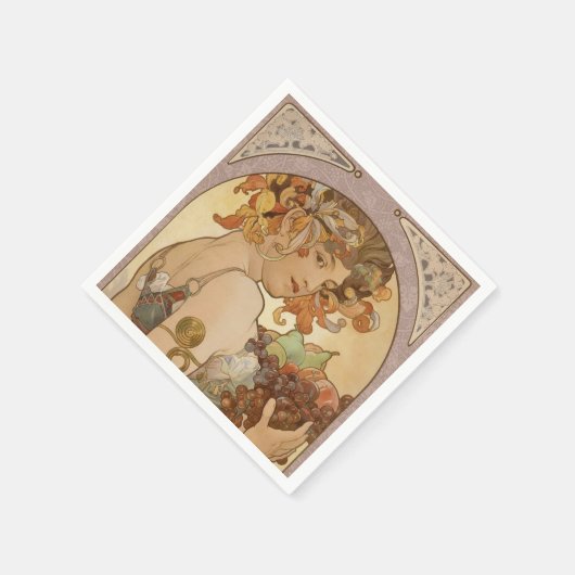 Art Nouveau Woman Mucha Beauful Servetten (Hoek)