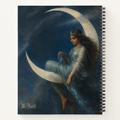 Art Nouveau Woman on Crescent Moon Notitieboek (Achterkant)