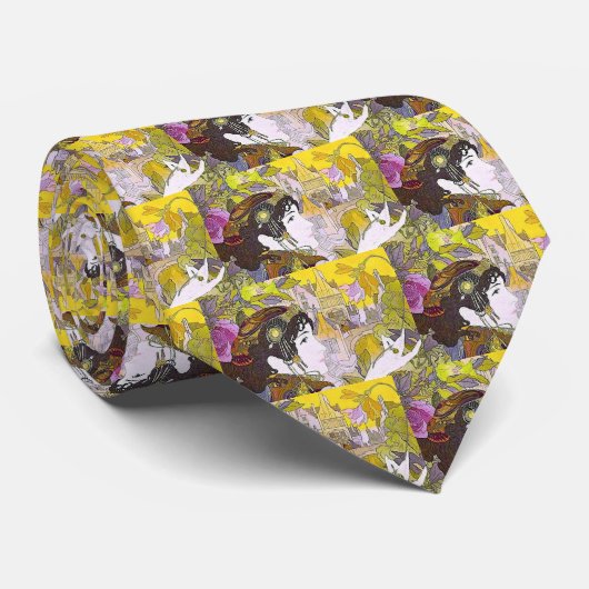 Art Nouveau Woman Stropdas (Opgerold)