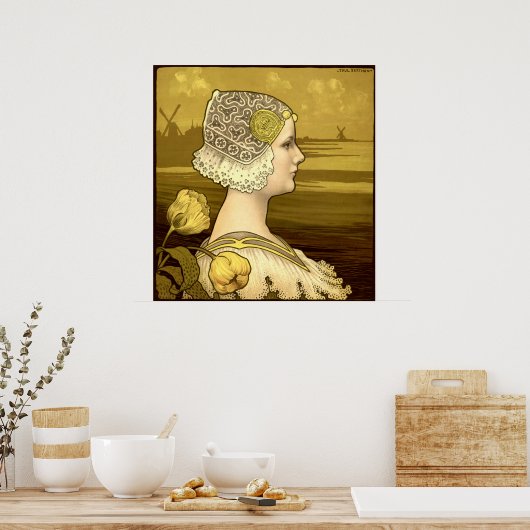  Art Nouveau Woman van Paul Berthon Poster (Keuken)