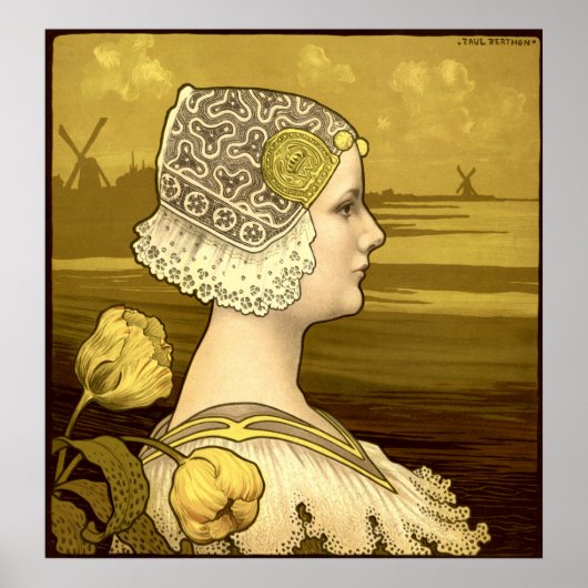 Art Nouveau Woman van Paul Berthon Poster (Voorkant)