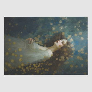 Art Nouveau, Woman with gold accents, Decoupage Tissuepapier