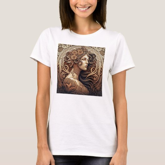 Art Nouveau Woman Women's Basic T-Shirt (Voorkant)