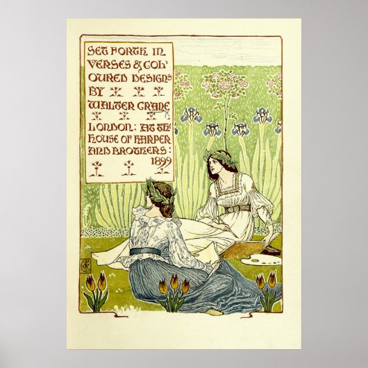  Art Nouveau Women door Walter Crane Poster (Voorkant)