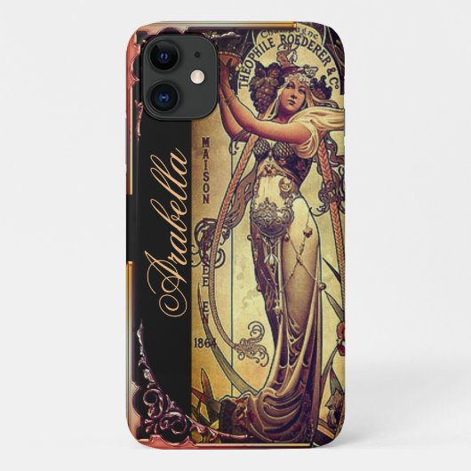 Art nouveau women elegant advertence hingre Case-Mate iPhone case (Achterkant)