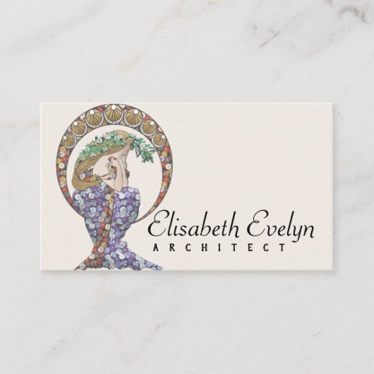 Art Nouveau Women y6776 Visitekaartje (Voorkant)