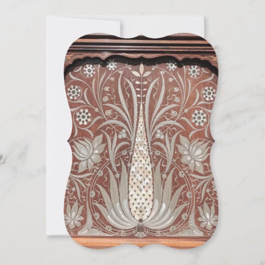 Art Nouveau wood werk, mooi origineel, belle e Save The Date (Achterkant)