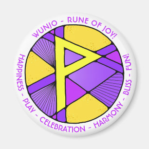 Art Nouveau Wunjo Rune Magneet - VREUGDE!