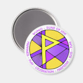 Art Nouveau Wunjo Rune Magnet - JOY! (Voorkant / Achterkant)