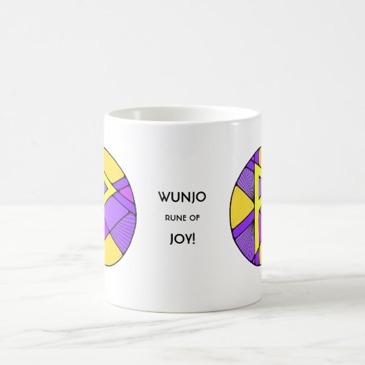 Art Nouveau Wunjo Rune Mok - JOY! (Center)