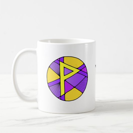 Art Nouveau Wunjo Rune Mok – VREUGDE! (Links)