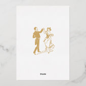 Art Nouveau Yellow Floral Border door Alphonse Muc Folie Uitnodiging (Achterkant)