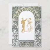 Art Nouveau Yellow Floral Border door Alphonse Muc Kaart (Achterkant)