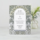 Art Nouveau Yellow Floral Border door Alphonse Muc Kaart (Staand voorkant)