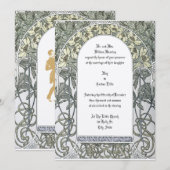 Art Nouveau Yellow Floral Border door Alphonse Muc Kaart (Voorkant / Achterkant)