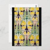 Art Nouveau Yellow Flowers Briefkaart (Voorkant / Achterkant)