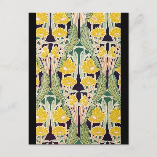 Art Nouveau Yellow Flowers Briefkaart (Voorkant)