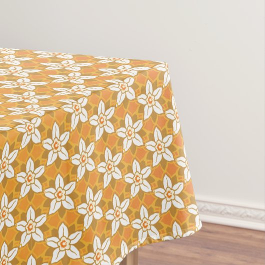 Art Nouveau yellow Jonquil floral wallpaper damask Tafelkleed (Voorbeeld)
