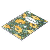 Art Nouveau Yellow Poppy Jouw tekst Notitieboek (Linkerzijde)