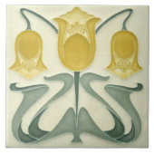Art Nouveau Yellow Tulips Home Wall Decor Tegeltje (Voorkant)