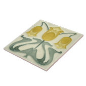 Art Nouveau Yellow Tulips Home Wall Decor Tegeltje (Zijkant)