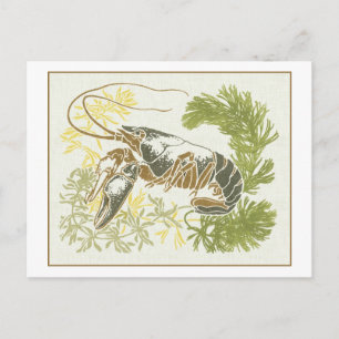 Art Nouveau Zee Creature Illustration - Lobster Briefkaart