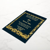  Art Nouveau Zeemeermin Border Bruiloft Folie Uitnodiging (Gedraaid)