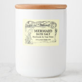  Art Nouveau Zeemeermin Sjabloon Voedselcontainer Etiket (Voorkant)