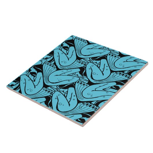  Art Nouveau Zeemeerminnenpatroon van K. Moser Tegeltje (Zijkant)
