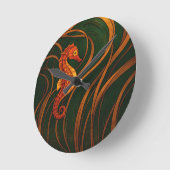 Art Nouveau Zeepaard Ronde Klok (Hoek)