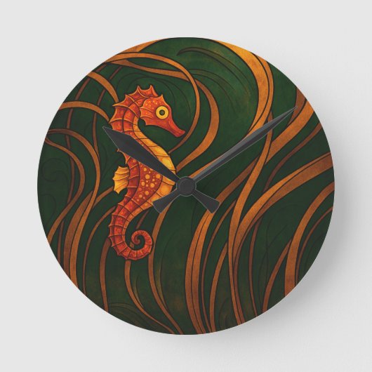 Art Nouveau Zeepaard Ronde Klok (Voorkant)