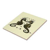  Art Nouveau zeepaardjes Tegeltje (Zijkant)