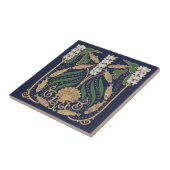 Art Nouveau Zeevruchten, Zeeschelpen, Bloemen Tegeltje (Zijkant)