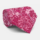 Art Nouveau zeewier bloemig, diep koraal roze Stropdas (Opgerold)