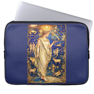 Art Nouveau Zodiac Godin Hemelse Illustratie Laptop Sleeve