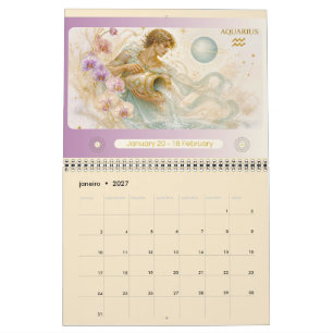 Art Nouveau Zodiac Wandkalender 2027 Kalender