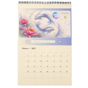 Art Nouveau Zodiac Wandkalender 2027 Kalender