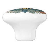 Art Nouveau Zonnebloem Medaillon Keramische Knop (Zijkant)