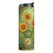 Art Nouveau Zonnebloem Tuin Vlinders Thermosbeker (Gedraaid links)