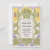 Art Nouveau Zonnebloem Zomer Huwelijksuitnodiging Kaart (Voorkant)